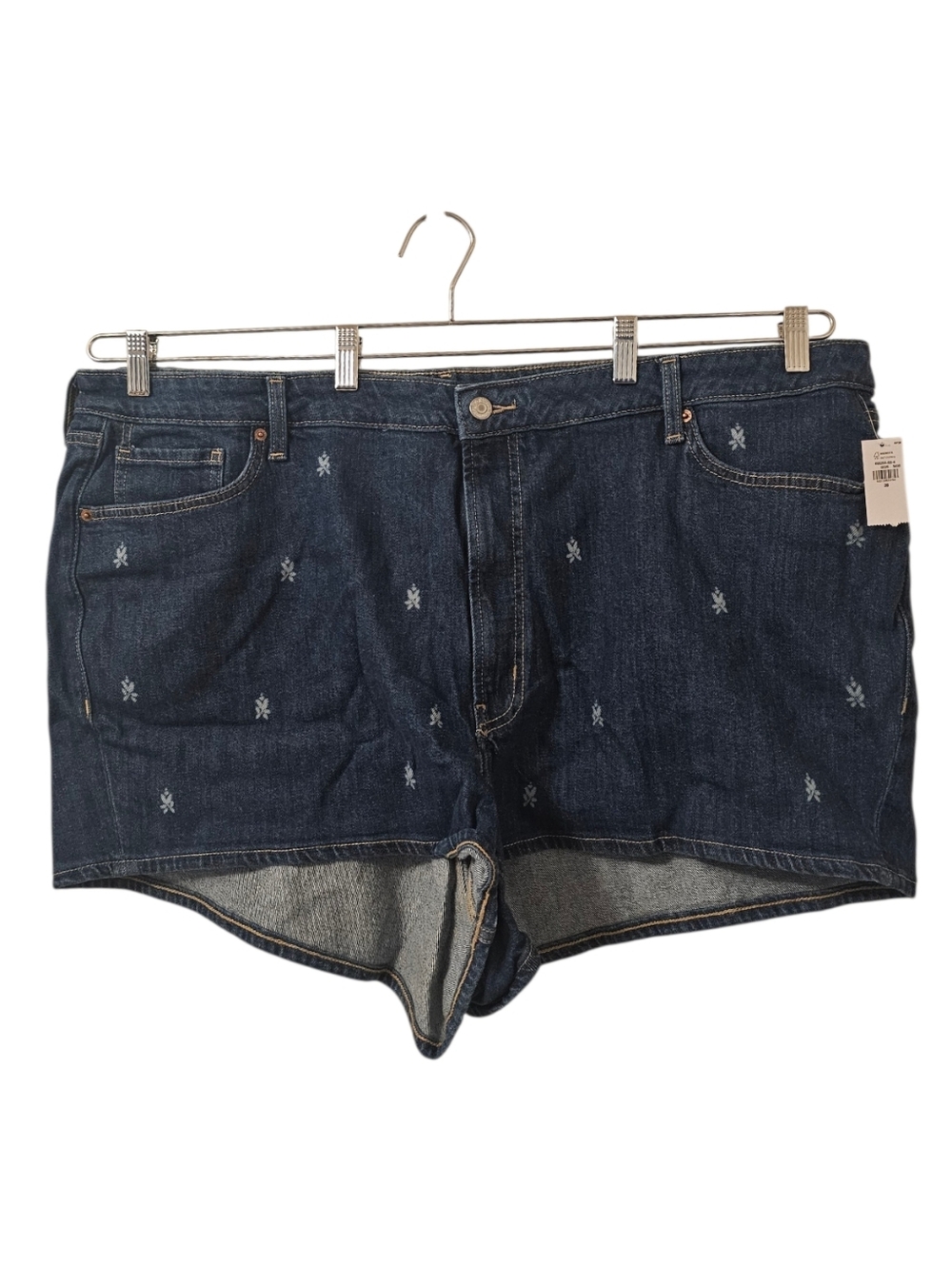 Blue Old Navy Women's High-Rise OG Straight Floral Denim Shorts